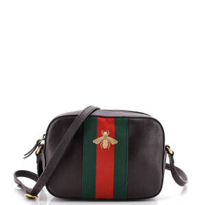 Gucci Bee Web Camera Bag Leather